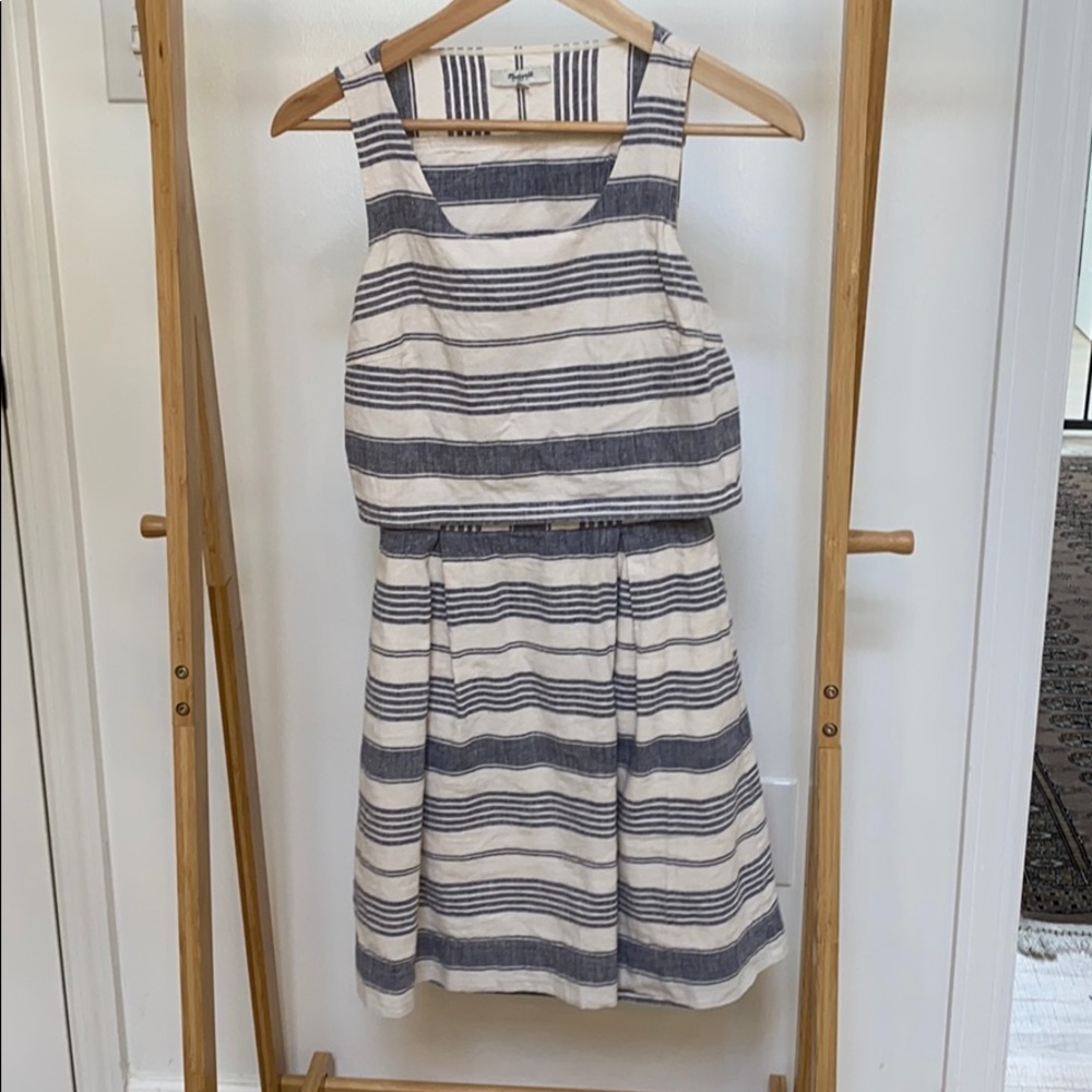 Madewell linen blend overlay dress 00